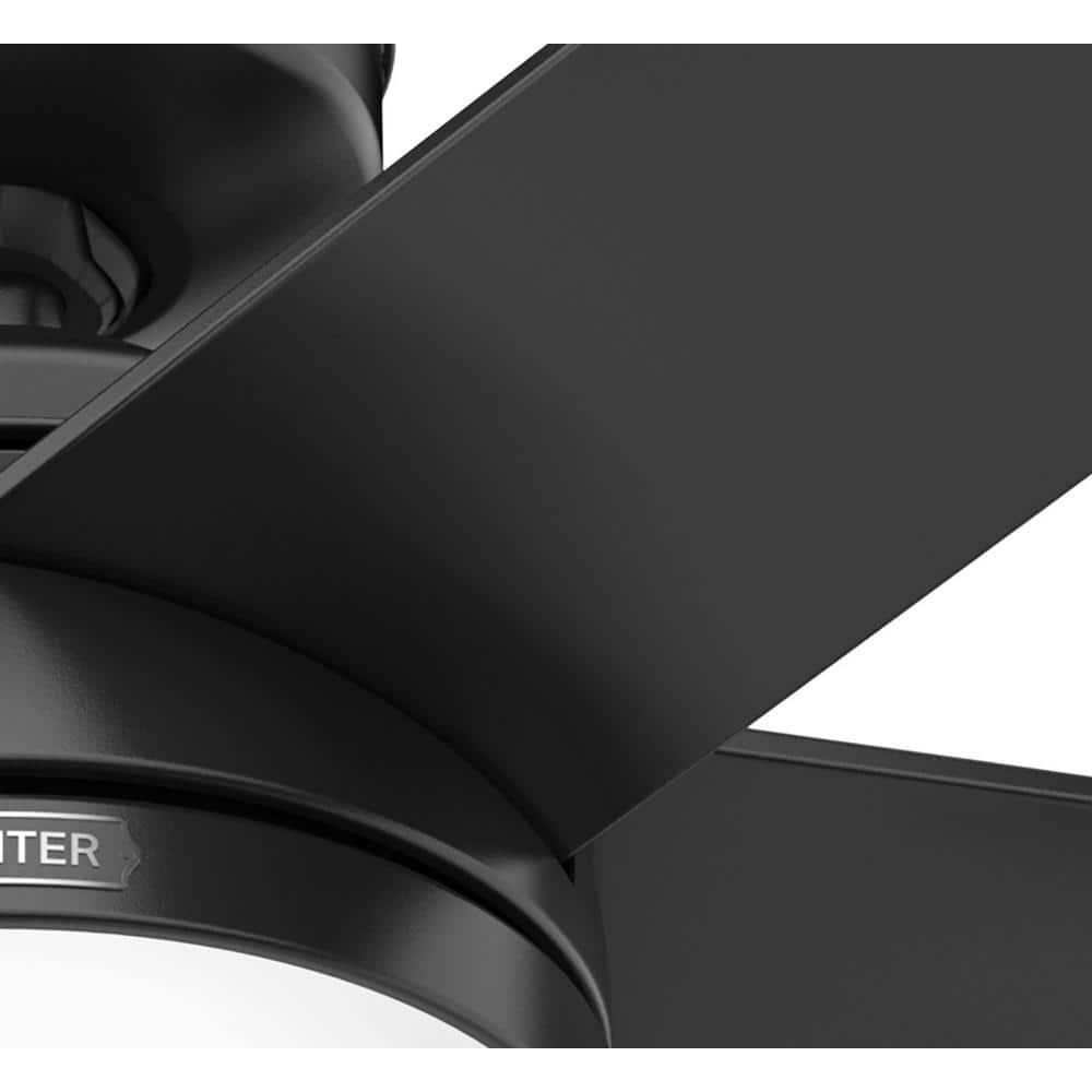 Hunter Yuma 52 in IndoorOutdoor Matte Black Ceiling Fan with Remote and Light Kit