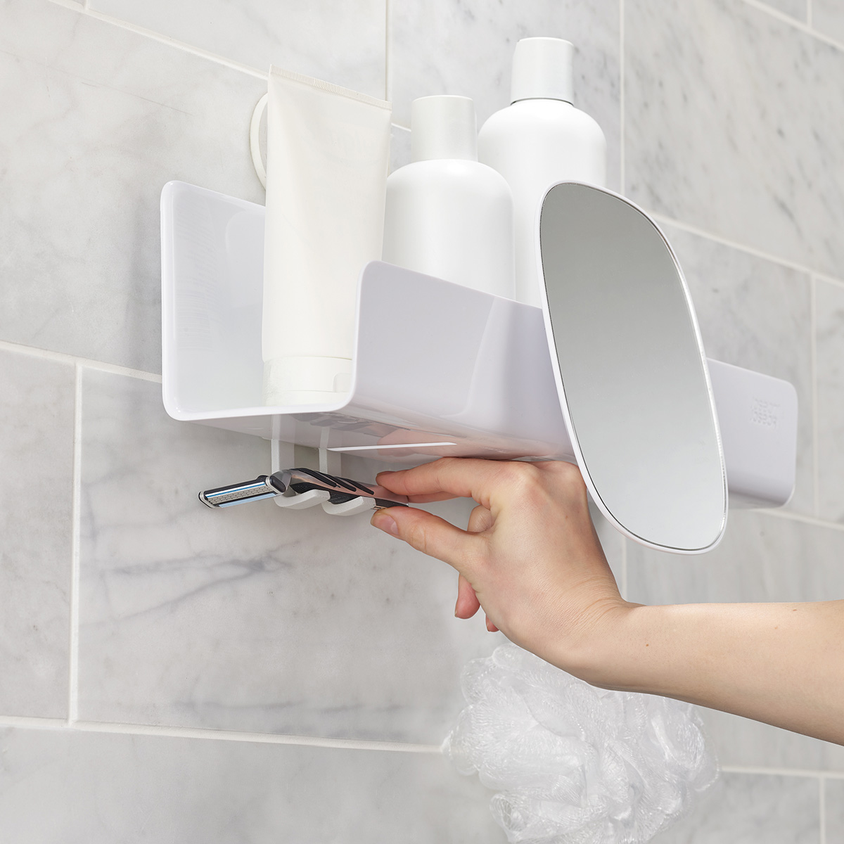 Joseph Joseph Large Shower Shelf with Removable Mirror