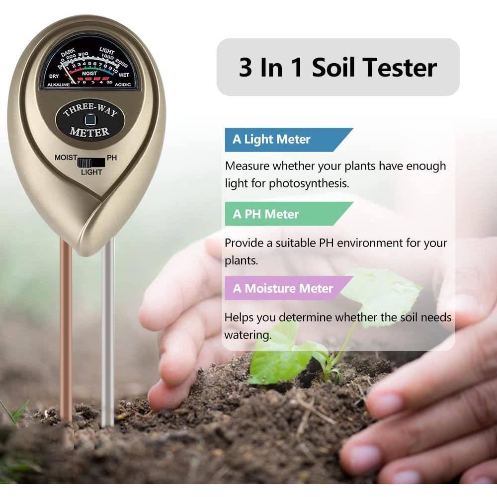 Cubilan Plant Water Meter 3-in-1 Soil MoistureLightpH Tester for Plants Gardening Tool Kit Soil Hygrometer Sensor B09WY9SYMC