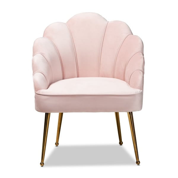 Silver Orchid Cogan Upholstered Seashell Shaped Accent Chair