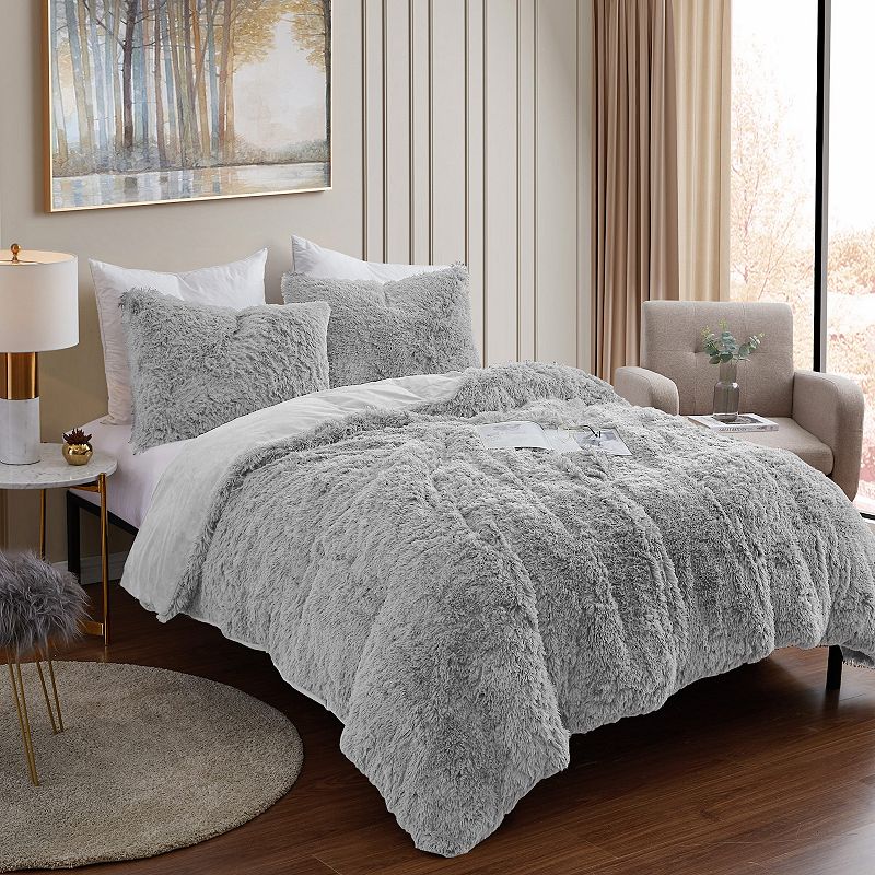 Sweet Home Collection Long Plush Shaggy Faux Fur Comforter Set with Shams