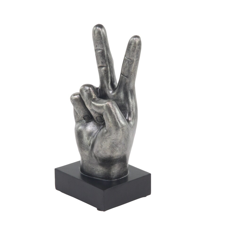 The Novogratz Dark Silver or Light Silver Polystone Hands Sculpture (Set of 3)   6\