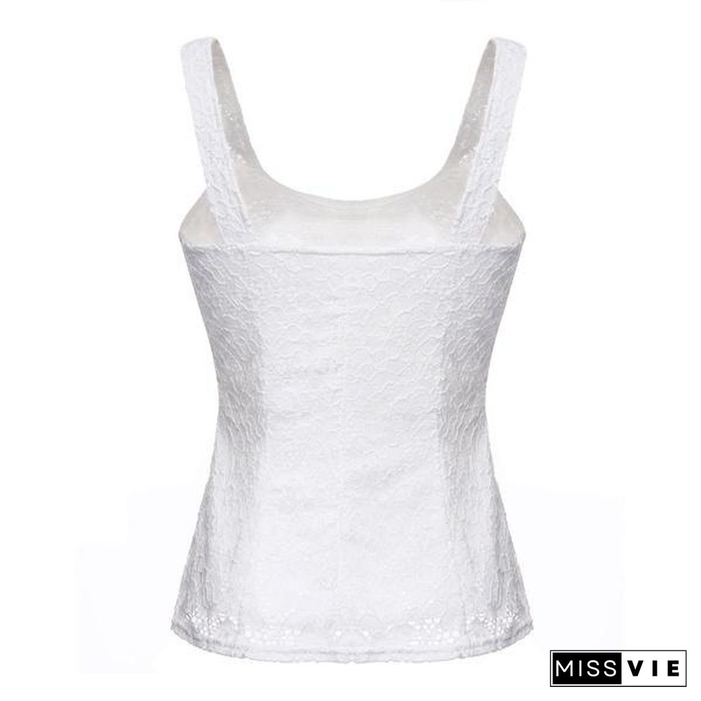 Sexy Ladies Lace Floral Strap Tank Top Vest Shirt Blouse Sleeveless Women Casual