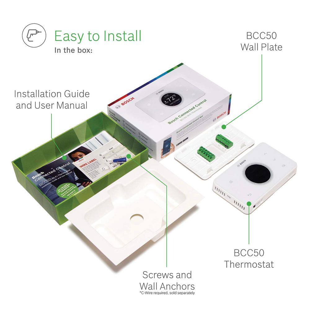 Bosch BCC50 Connected Control Smart 7-Day Programmable Thermostat 8733952994