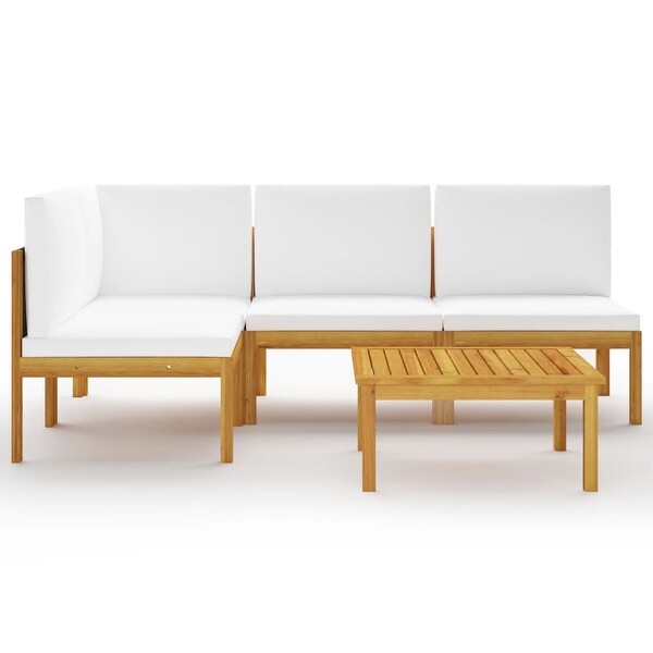 vidaXL Patio Lounge Set Outdoor Sectional Sofa with Cushions Solid Acacia Wood