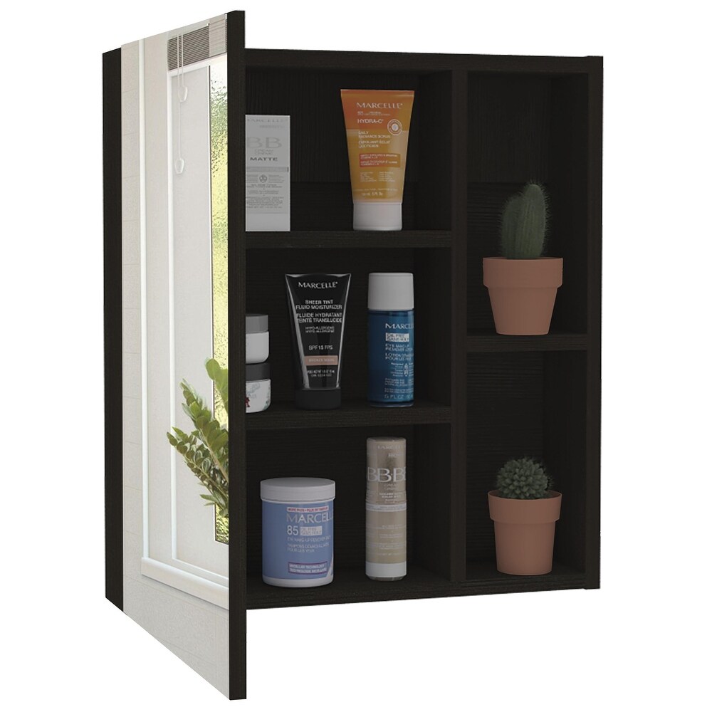 Andes Mirror Cabinet with 2 Open Shelves and 3 Interior Shelves