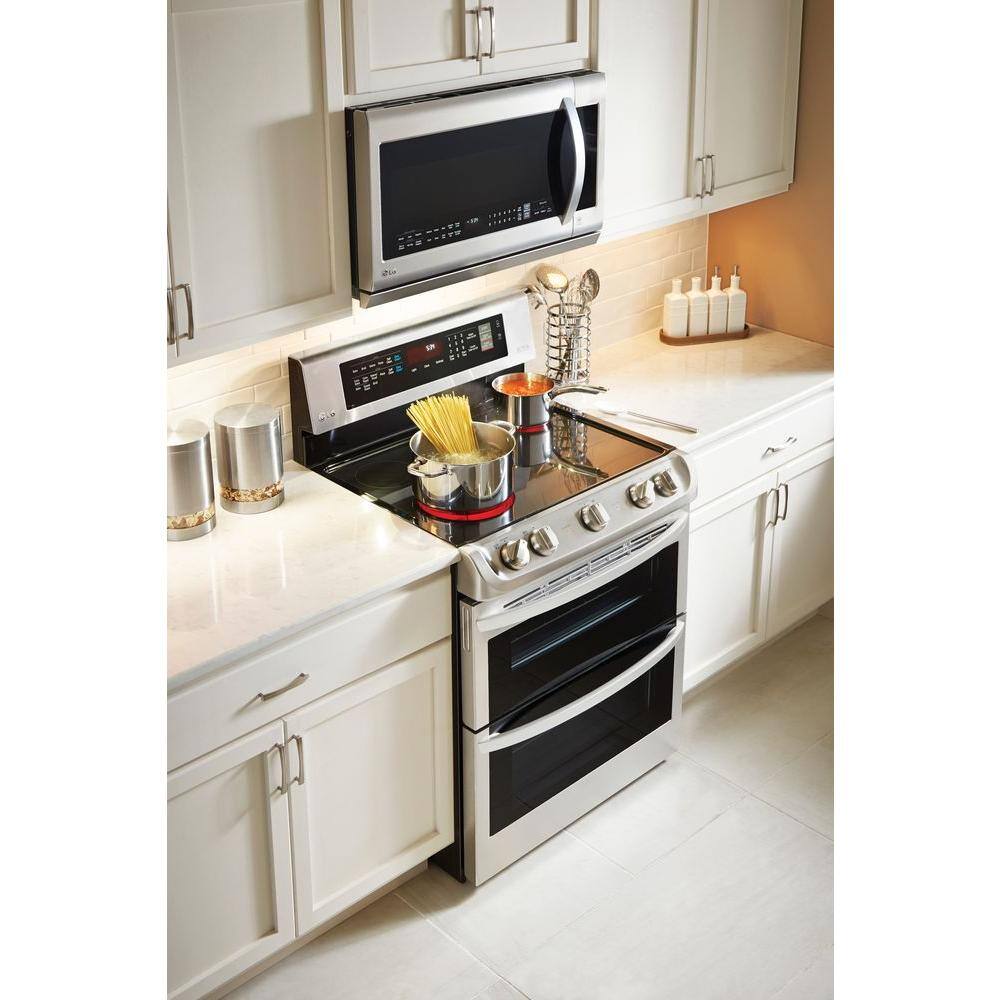 LG 7.3 cu. ft. Double Oven Electric Range with ProBake Convection Self Clean and EasyClean in Stainless Steel LDE4413ST