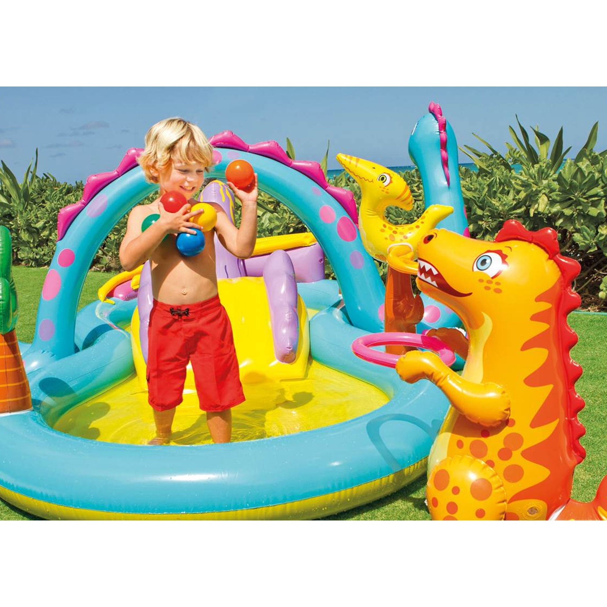 Intex Dinoland Kiddie Inflatable Pool & Inflatable Ocean Backyard Kiddie Pool