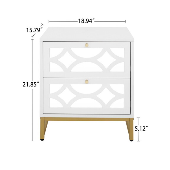 Set of 2  2 Drawer Nightstand  Small Bedside Table...