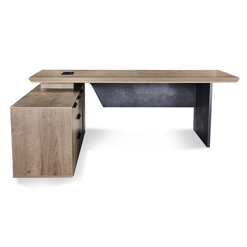 HAMLIN Executive Office Desk with Left Return 2.2M - Tobacco