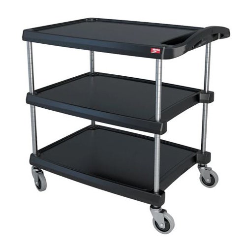 Metro MY2636-35BL myCart Three-Shelf Utility Cart， 500 lb. Capacity， Black