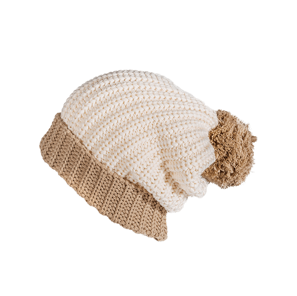 Chunk Knit Ribbed Pom Beanie