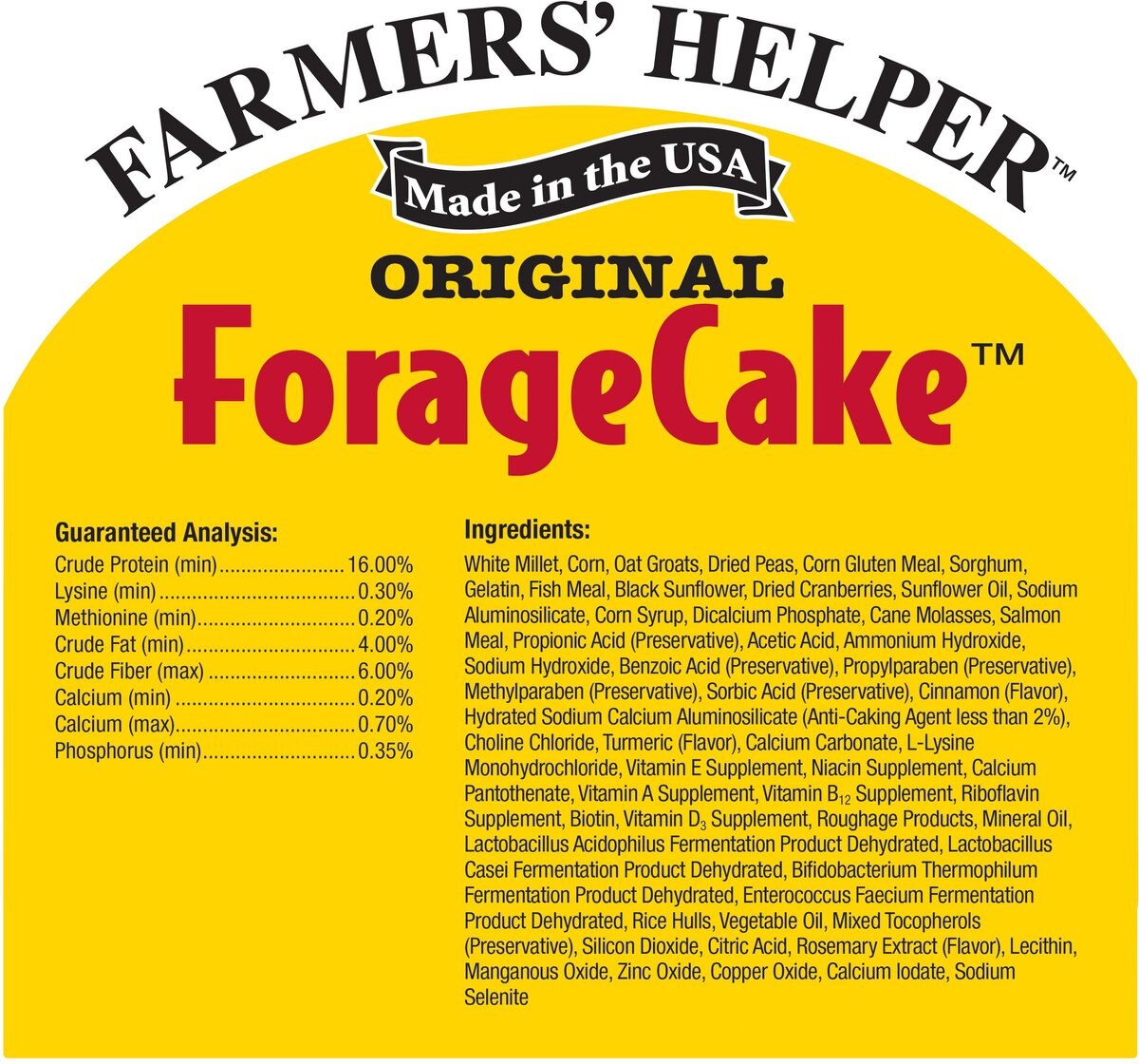 Farmers' Helper Original ForageCake Poultry Treat