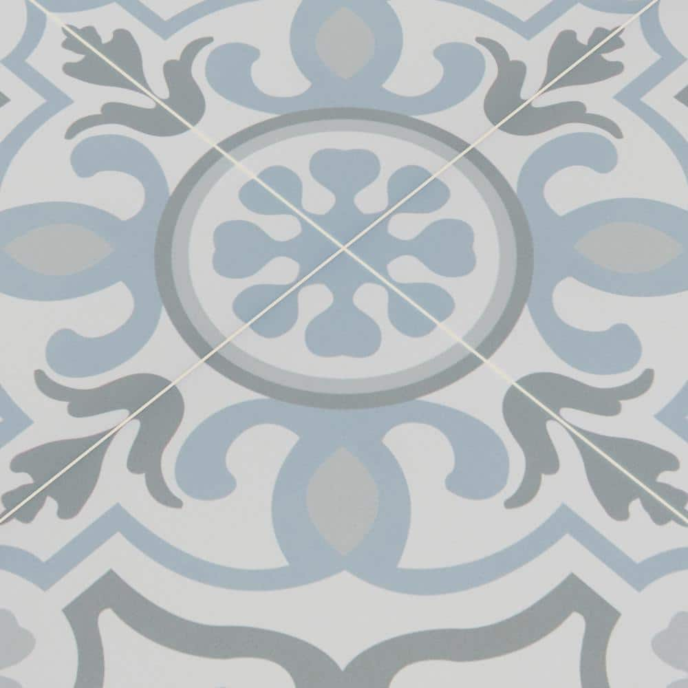 MSI Encaustic Blume 8 in. x 8 in. Matte Porcelain Patterned Look Floor and Wall Tile (5.16 sq. ft.Case) NHDBLU8X8