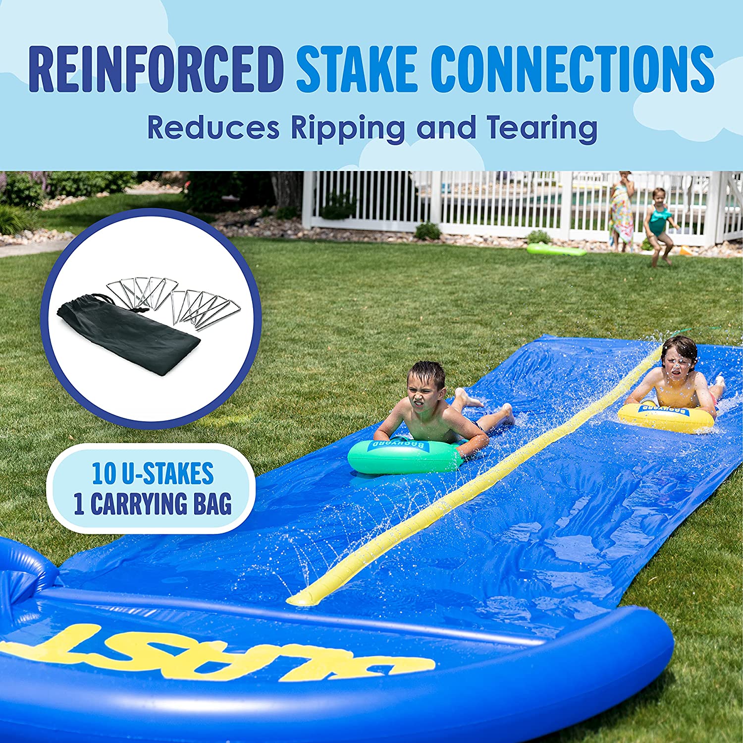 Intera - 30' Waterslide with Splash Zone - Easy to Setup - Extra Thick to Prevent Rips & Tears