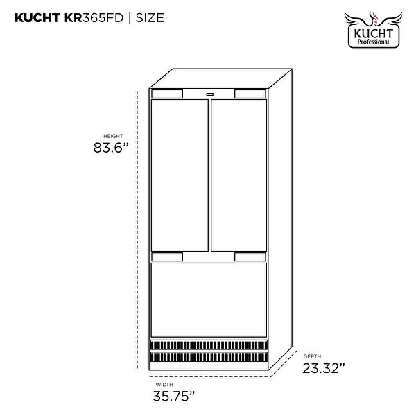 36 in. Width 19.6 cu. ft. French Door Built-In Refrigerator in Custom Panel Ready， Counter Depth - 36