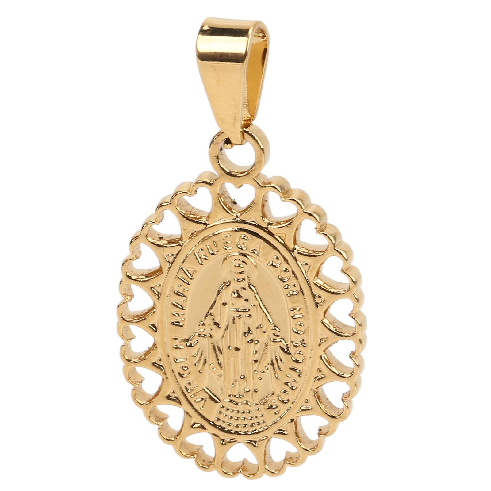 Virgin Mary Necklace Sturdy Durable Metal Delicate Texture Exquisite Design Catholic Necklace