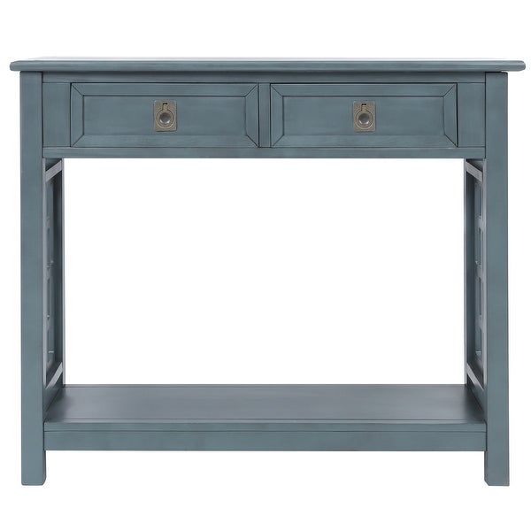 Console Table with Shelf and 2 Drawers， Entryway Accent Sofa Table