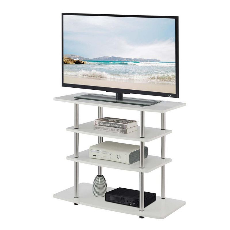 Convenience Concepts Designs2Go No Tools Highboy 4 Tier TV Stand， White