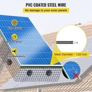 VEVOR Solar Panel Bird Wire 8 in. x 98 ft. Solar Panel Critter Guard Removable Garden Fence Guard Wire Roll Kit with Zip Ties TYNDCBBHWYCW8L9U3V0