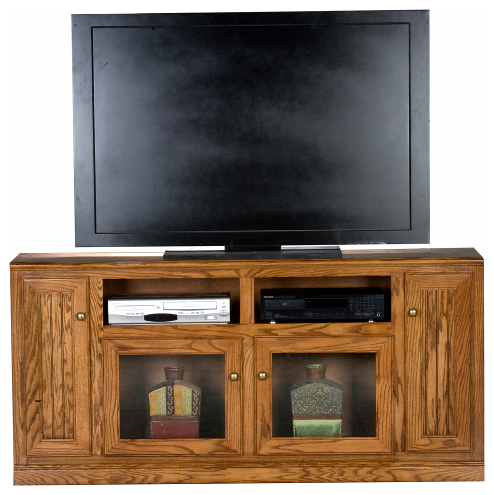 Heritage 66 quotTall Entertainment Console   Farmhouse   Entertainment Centers And Tv Stands   by Eagle Furniture  Houzz