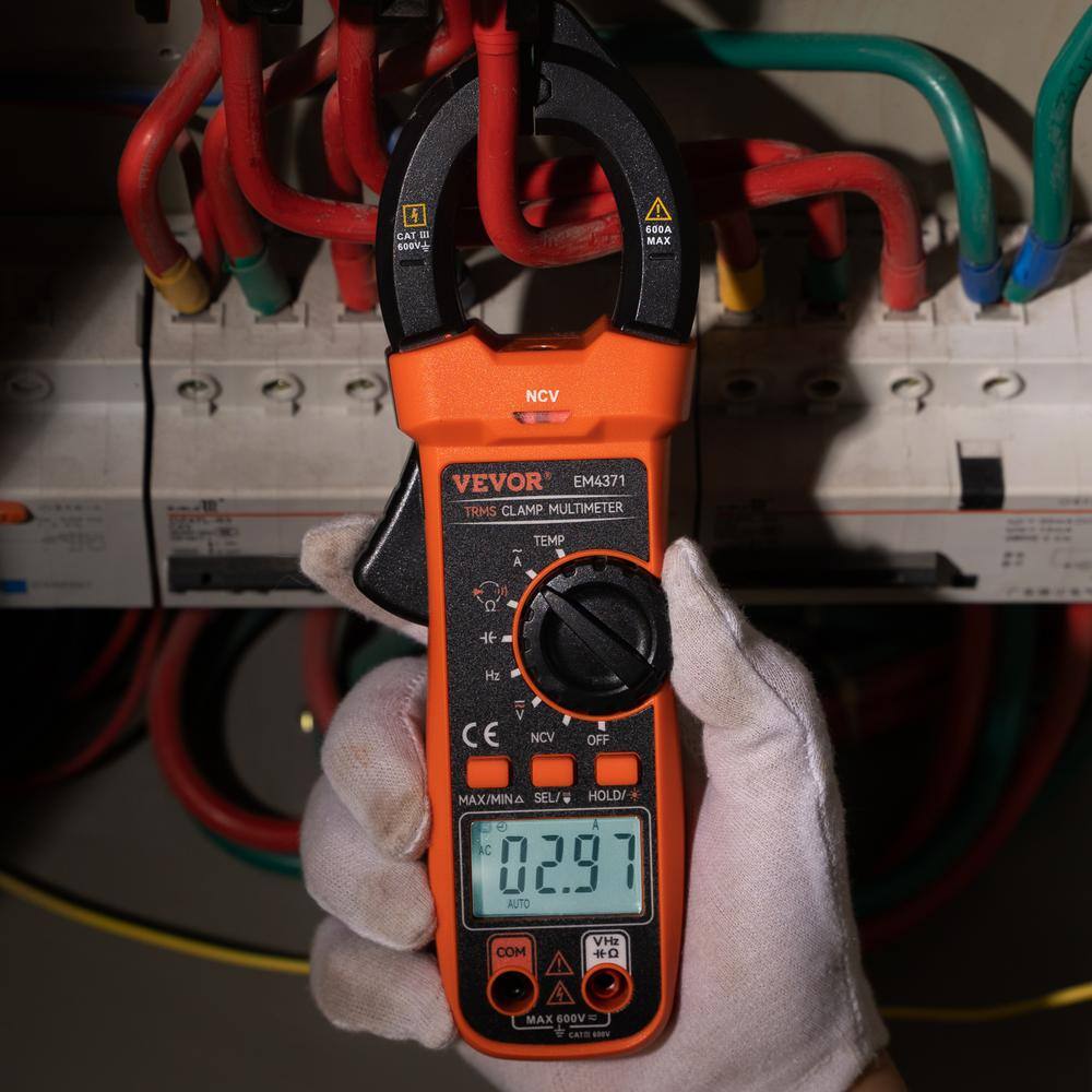 VEVOR 600 Amp Digital Clamp Meter DCAC Multimeter True RMS Auto Ranging 4000 Max Reading NCV Measurement LED Backlight QXBFZDKCWAC60TQ7CV0