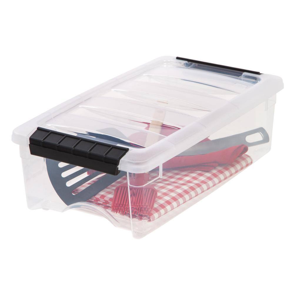 IRIS 5 Qt. Stack and Pull Storage Box in Clear 100275