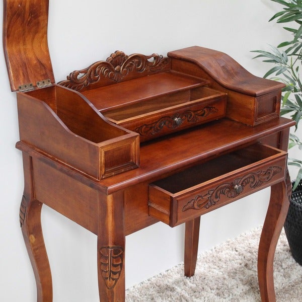 International Caravan Windsor Hand-carved Telephone Table