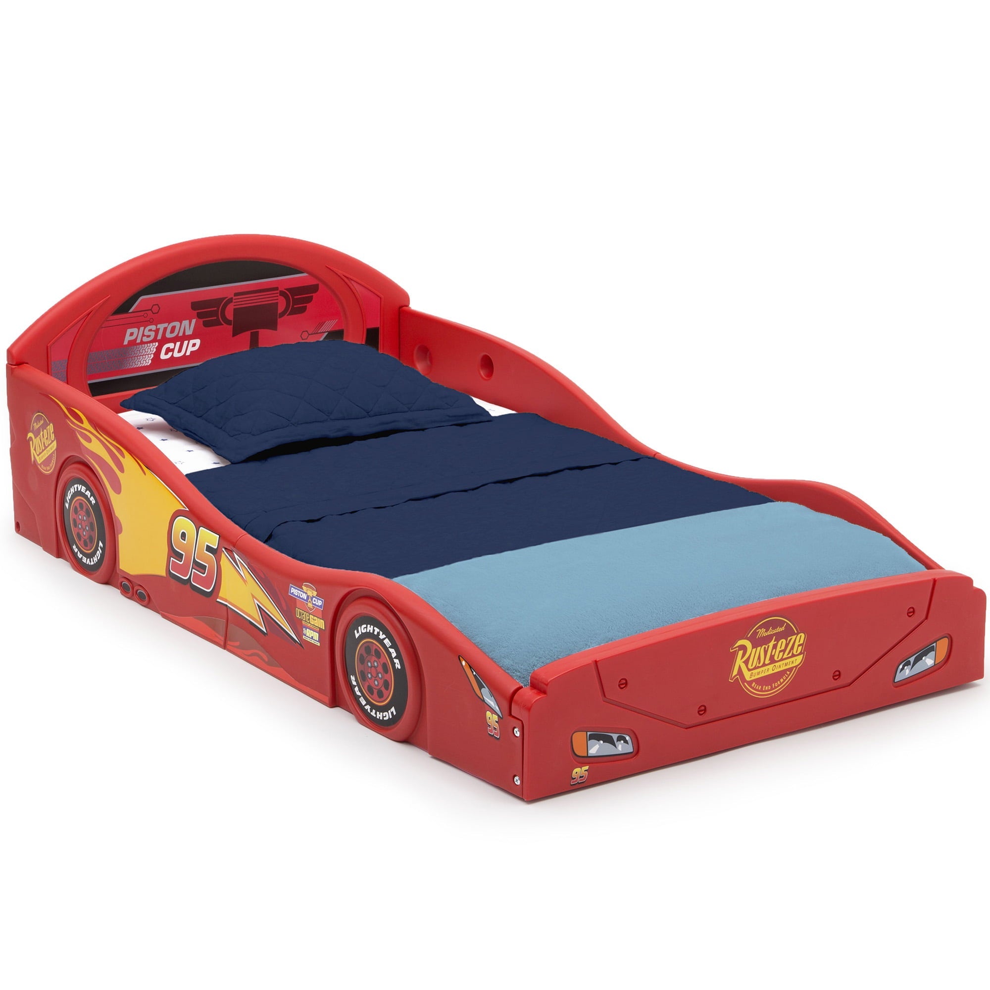 Disney Pixar Cars Lightning McQueen Plastic Sleep and Play Toddler Bed by Delta Children