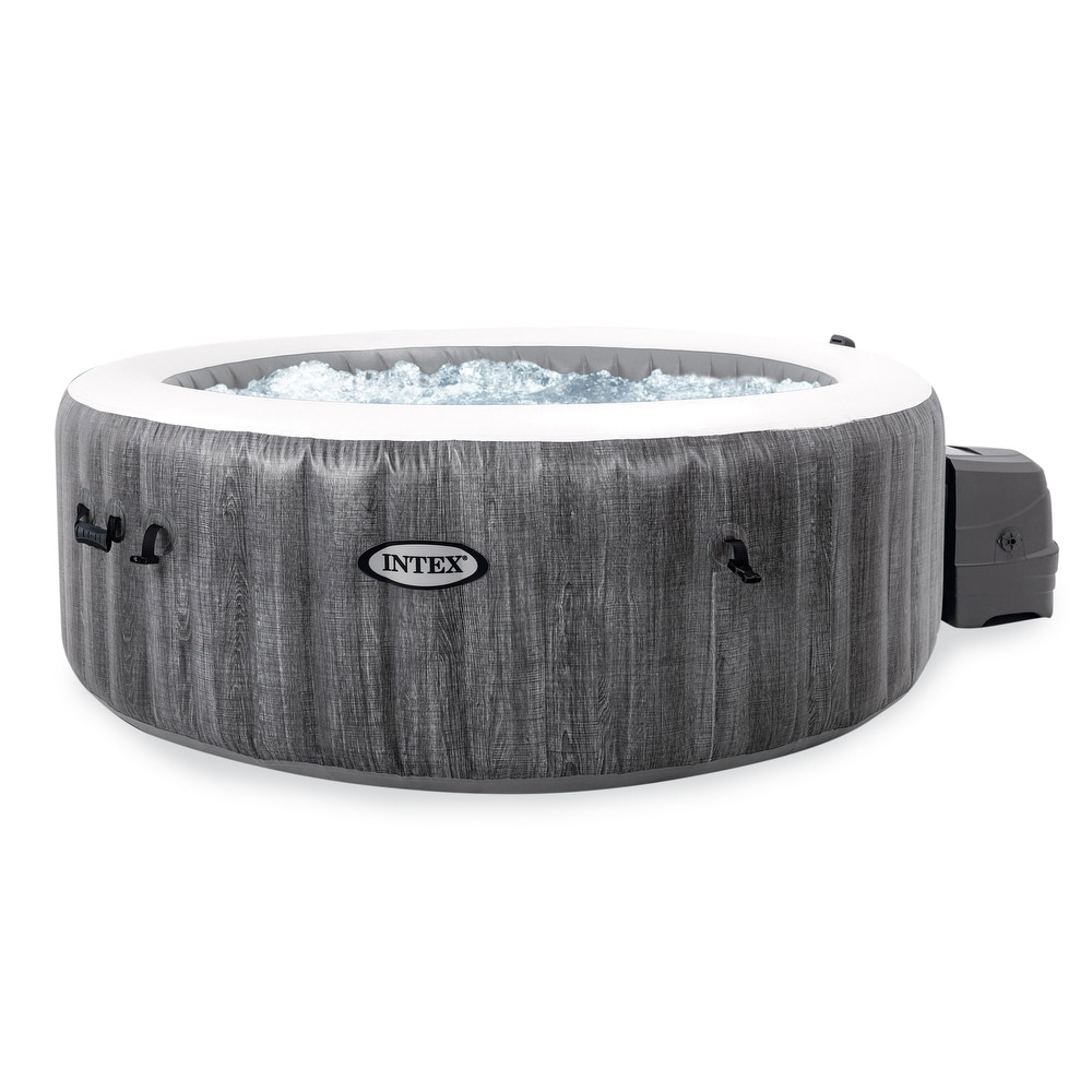 Intex 28439EP PureSpa Plus Greywood Inflatable Hot Tub Bubble Jet Spa  77 x 28\