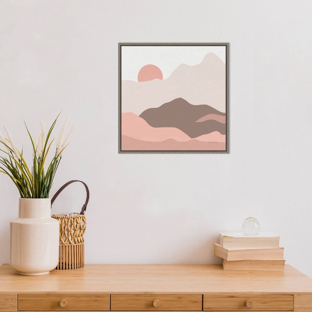 X 16 quot Mountainous Ii Pink By Sara Zieve Miller Framed Wall Canvas Amanti Art