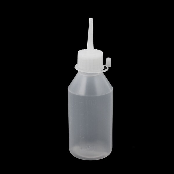 YH-2L Plastic Kitchen Laboratory Squeeze Bottle Dispenser 100ML 5 Pcs - White， Clear