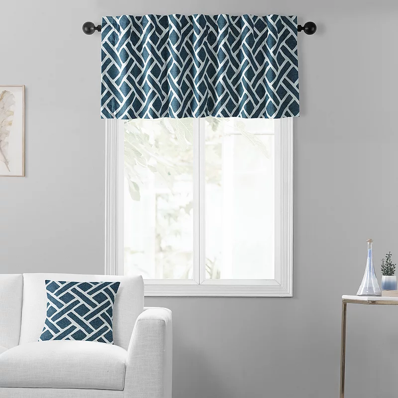 EFF Martinique Printed Cotton Window Valance， 50 X 19