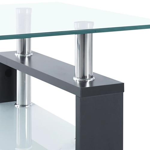 vidaXL Coffee Table End Table Sofa Table Black and Transparent Tempered Glass   Contemporary   Coffee Tables   by vidaXL LLC  Houzz