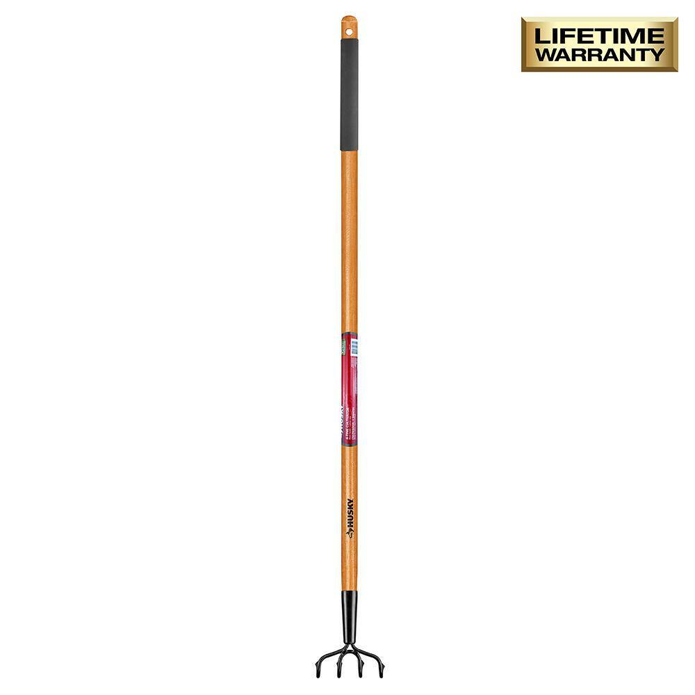 Husky 51 in. L Wood Handle 4-Tine Cultivator 77815-944