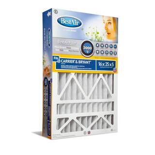 BestAir 16 in. W x 25 in. H x 5 in. D Air Cleaner Filter FPR 10 with Carrier and Bryant CB1625-13R