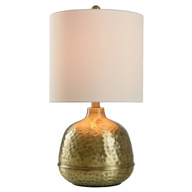 Hammered Gold Metal Table Lamp With White Shade Stylecraft