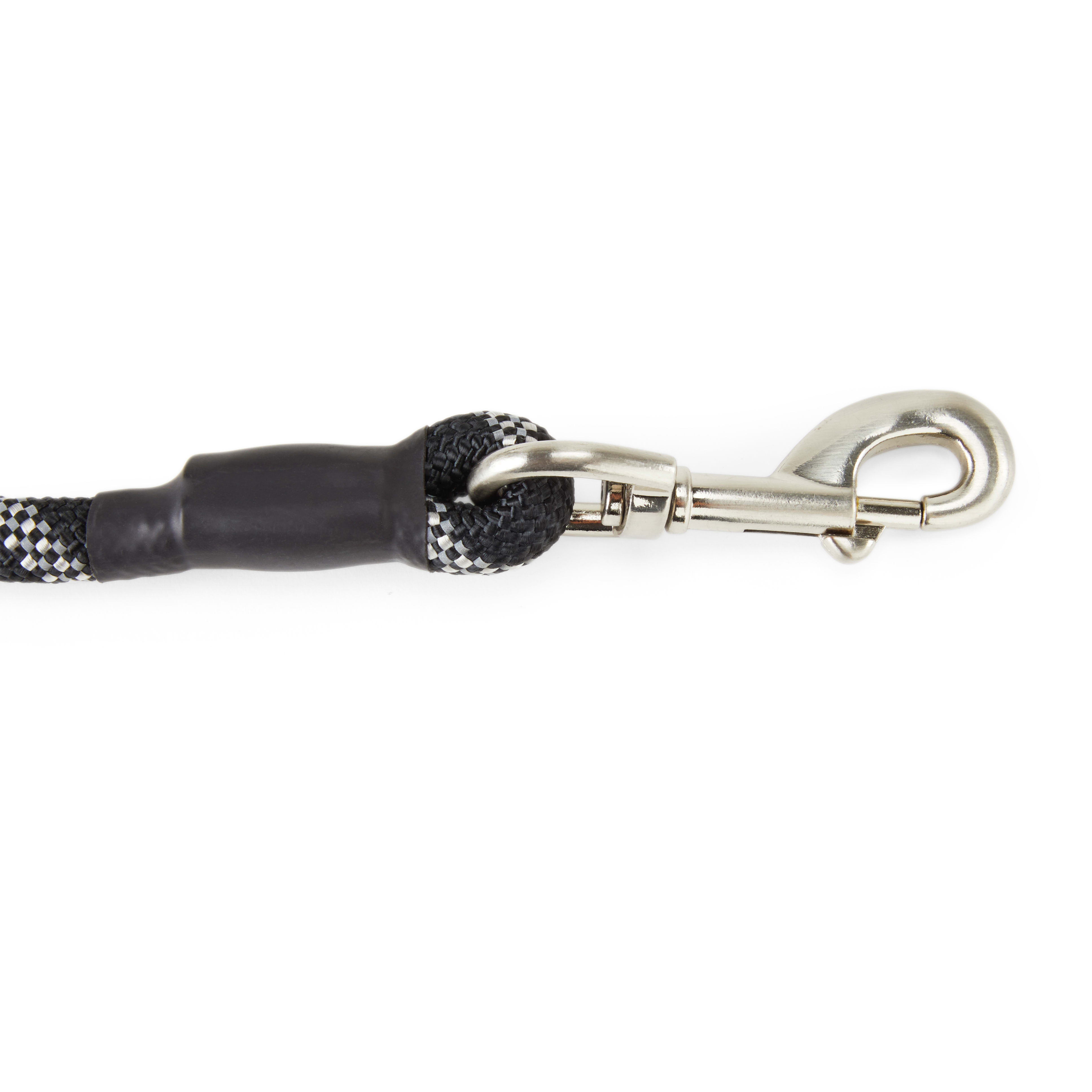 YOULY Reflective Braided Rope Dog Leash in Black， 6 ft.