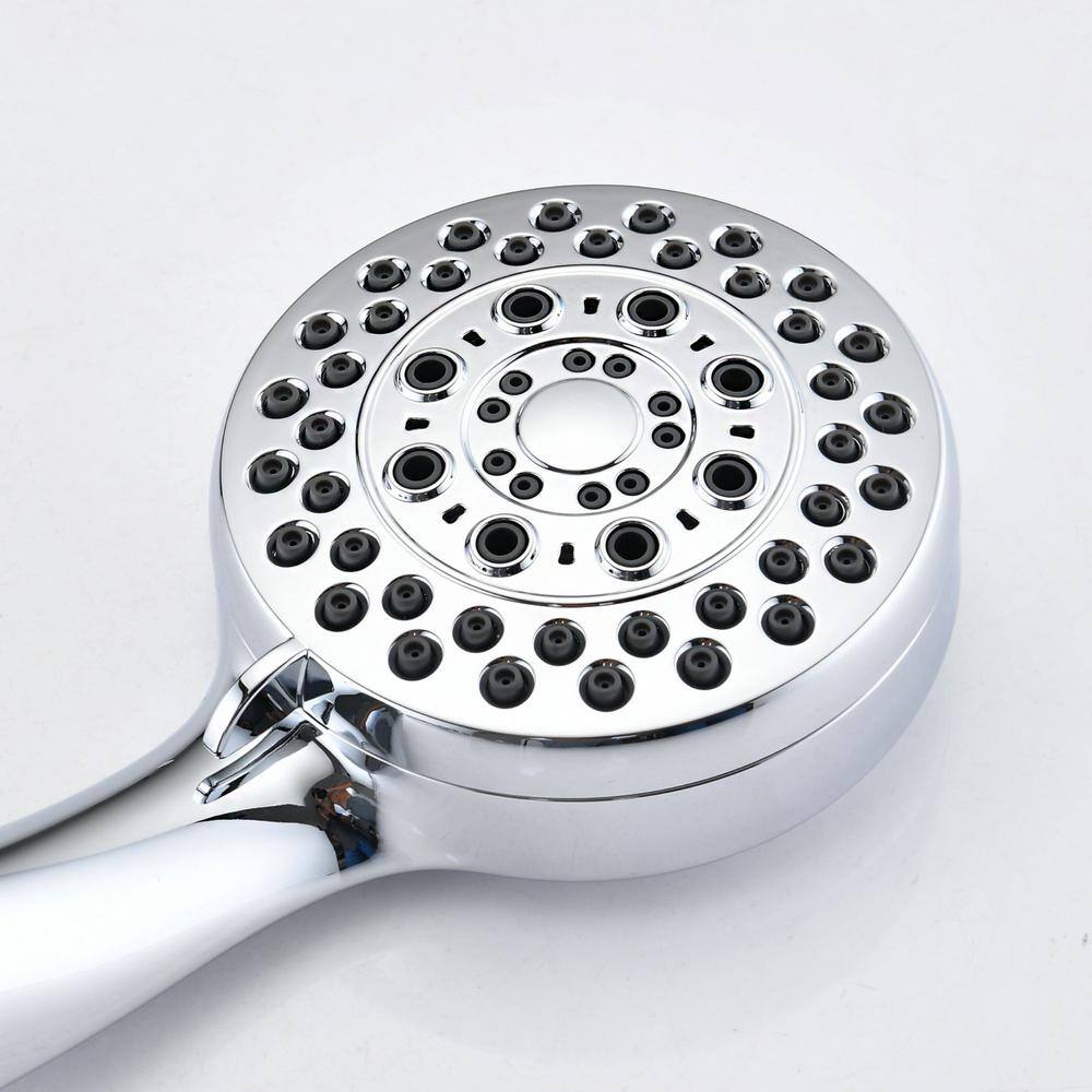 Aurora Decor ACAD 5-Spray Patterns 1.8 GPM 3.5 in. Wall Mounted Handheld Shower Head with Hose in Chrome FAMSH2B5B002CH