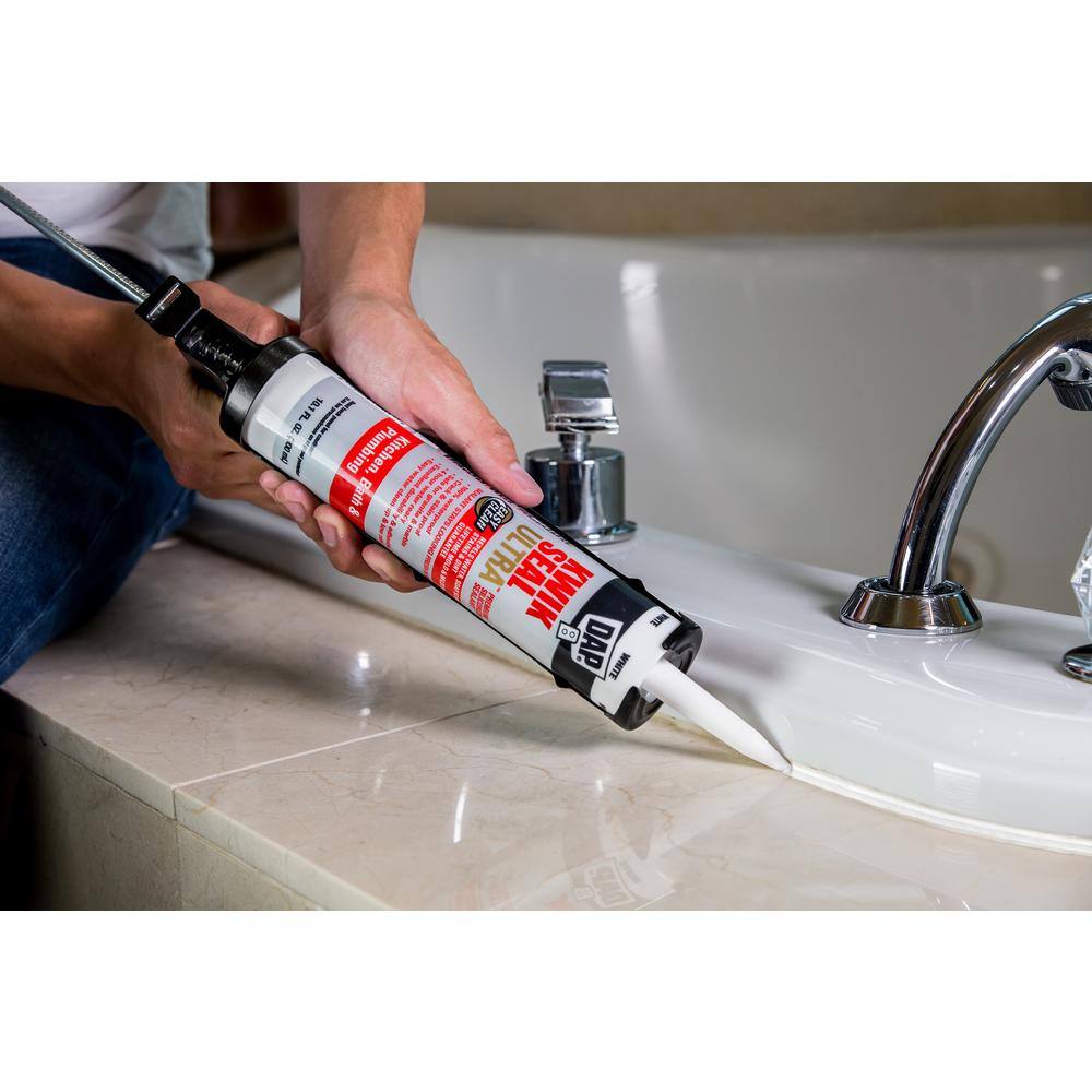 DAP Kwik Seal Ultra 10.1 oz. Biscuit Advanced Siliconized Kitchen and Bath Caulk 18899