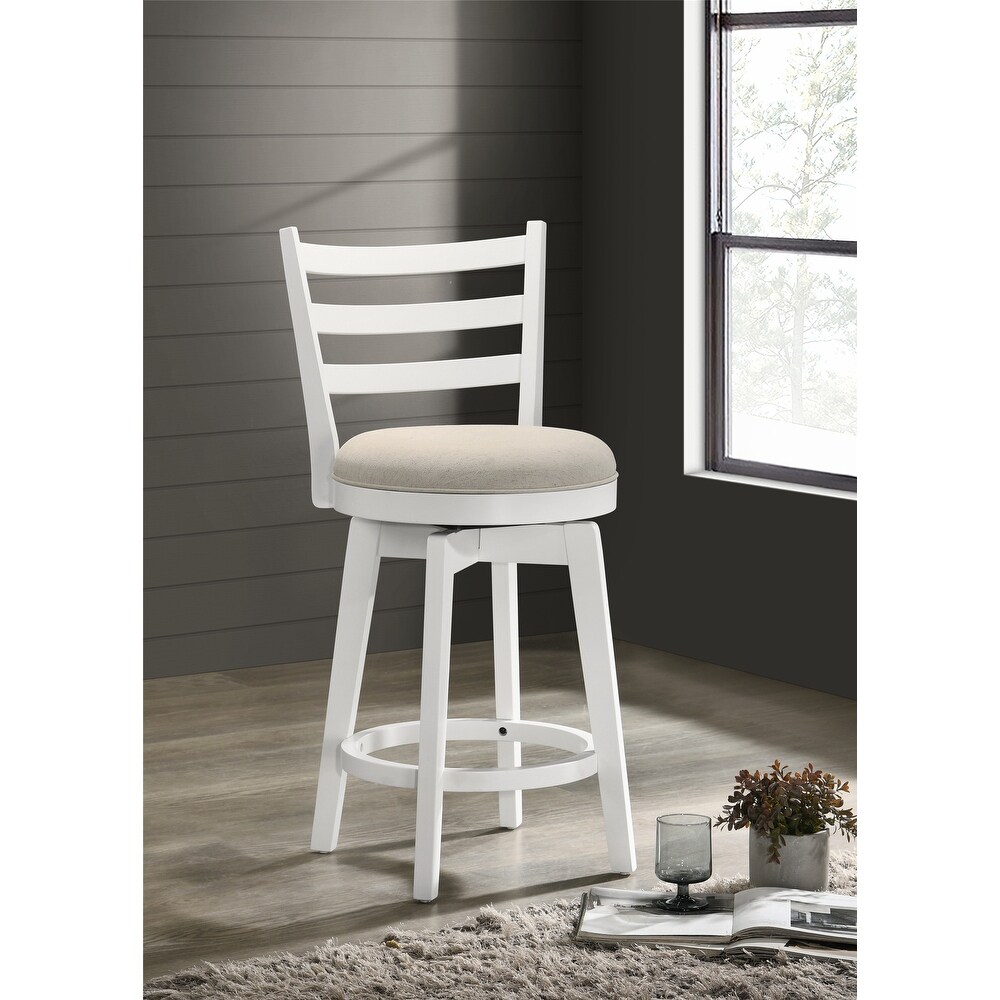 Ladder Back Counter Height Chair with Upholstered Seat