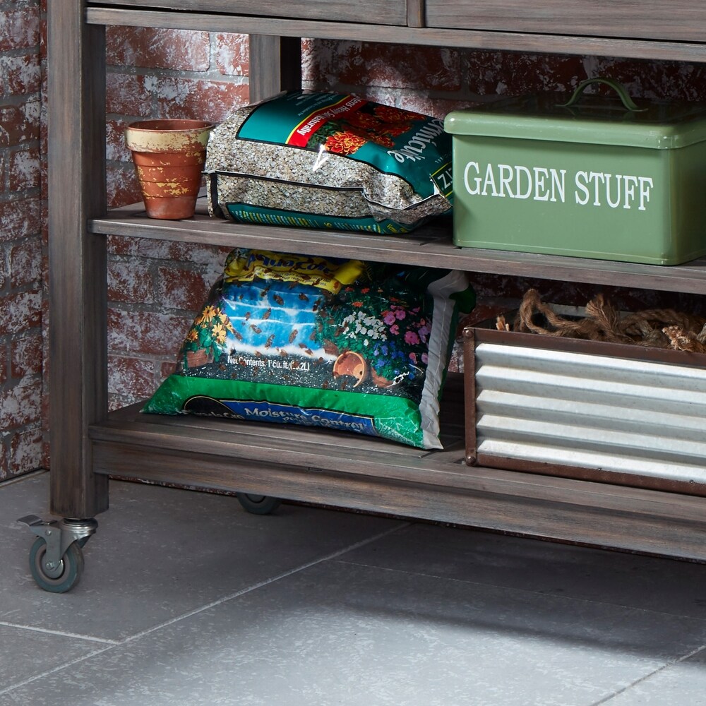 Homestyles Maho Gray Wood Potting Bench   49\