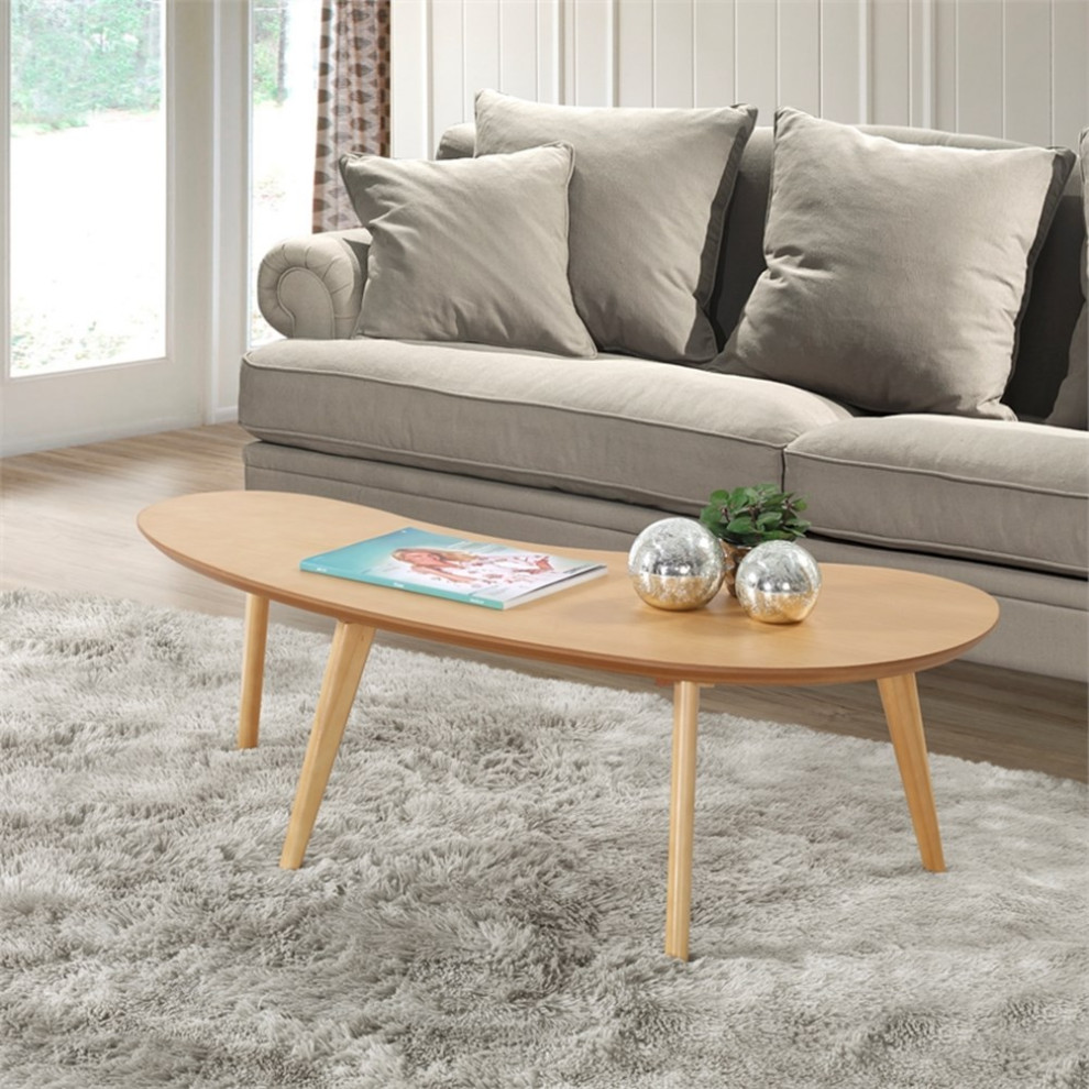 Mid Century Modern Coffee Table   Oak Finish   Midcentury   Coffee Tables   by Homesquare  Houzz