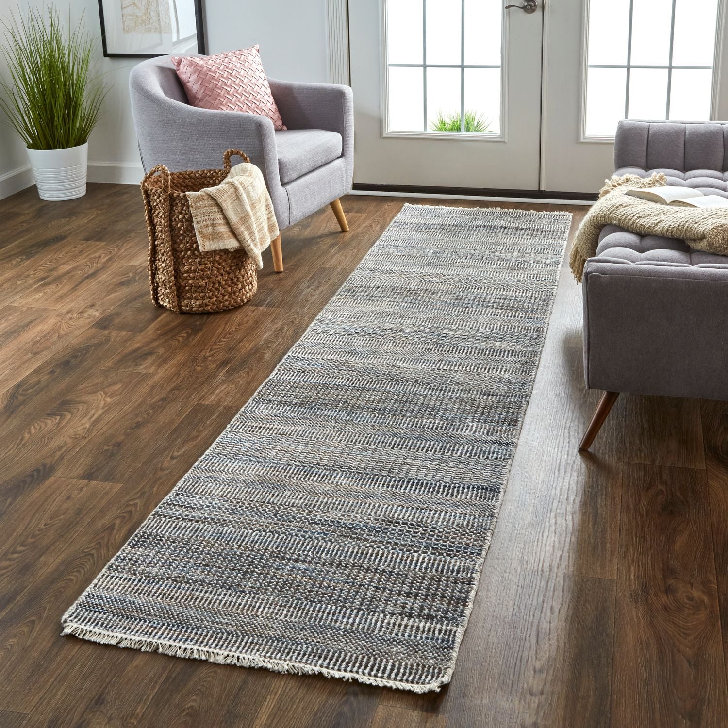 Caldecott Hand Knotted Dark and Warm Gray Rug by BD Fine