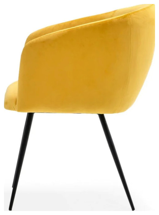 Charles Modern Yellow Velvet Dining Chair Set of 2   Contemporary   Dining Chairs   by Virgil Stanis Design  Houzz