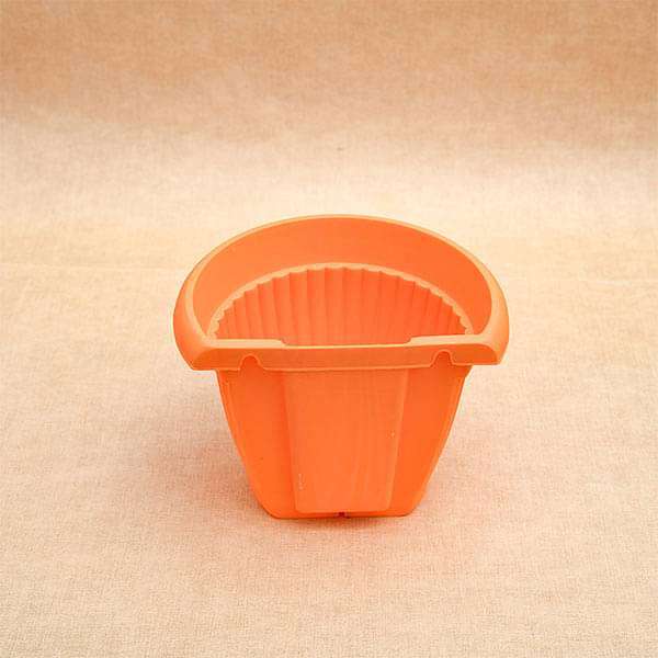 7.9 inch (20 cm) Bello Wall Mounted D Shape plastic Planter (Orange) (set of 6)