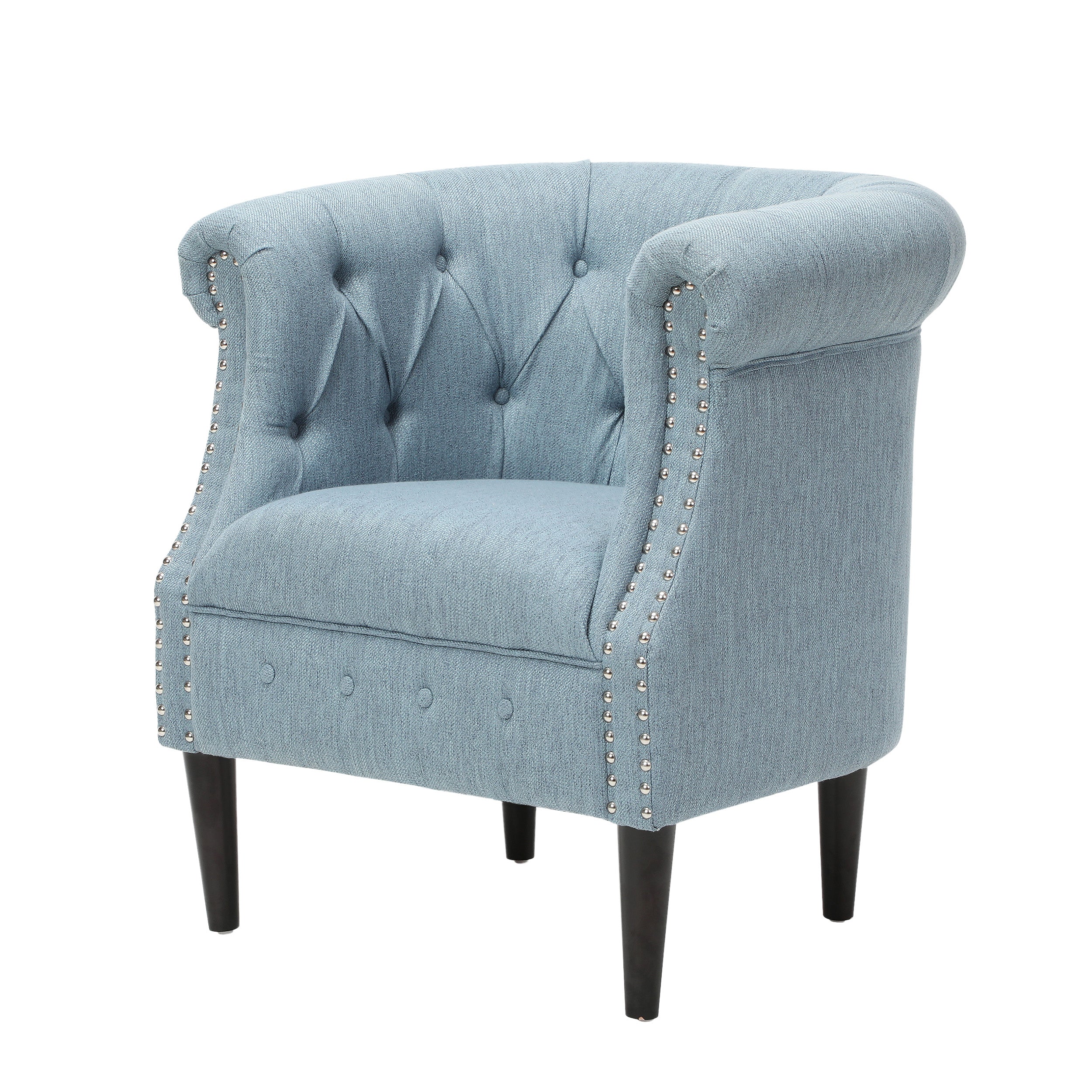 Noble House Beihoffer Chair & Ottoman Sets, Light Blue