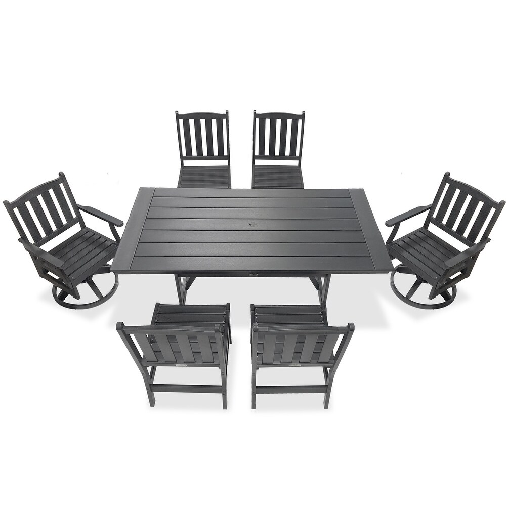 Tuscany HDPE Swivel Dining 7 Piece Set