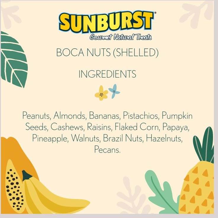 Higgins Sunburst Gourmet Treats Boca Nuts Macaw and Parrot Bird Treats， 5-oz bag