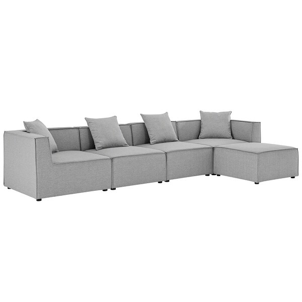 Saybrook Outdoor Patio Upholstered 5Piece Sectional Sofa